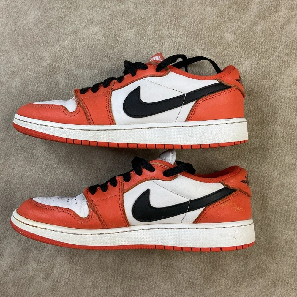 Nike Air Jordan 1 Low OG Size 7Y (GS) Starfish Orange White Black CZ0858-801